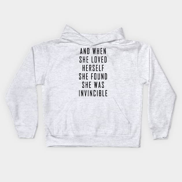 Love Herself Be Invincible Kids Hoodie by jeric020290